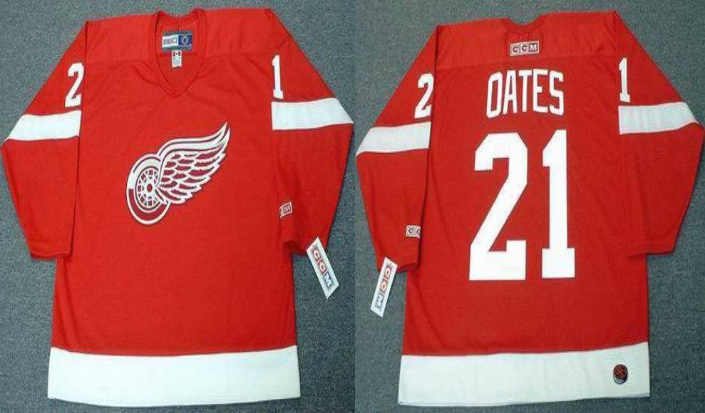 2019 Men Detroit Red Wings 21 Oates Red CCM NHL jerseys